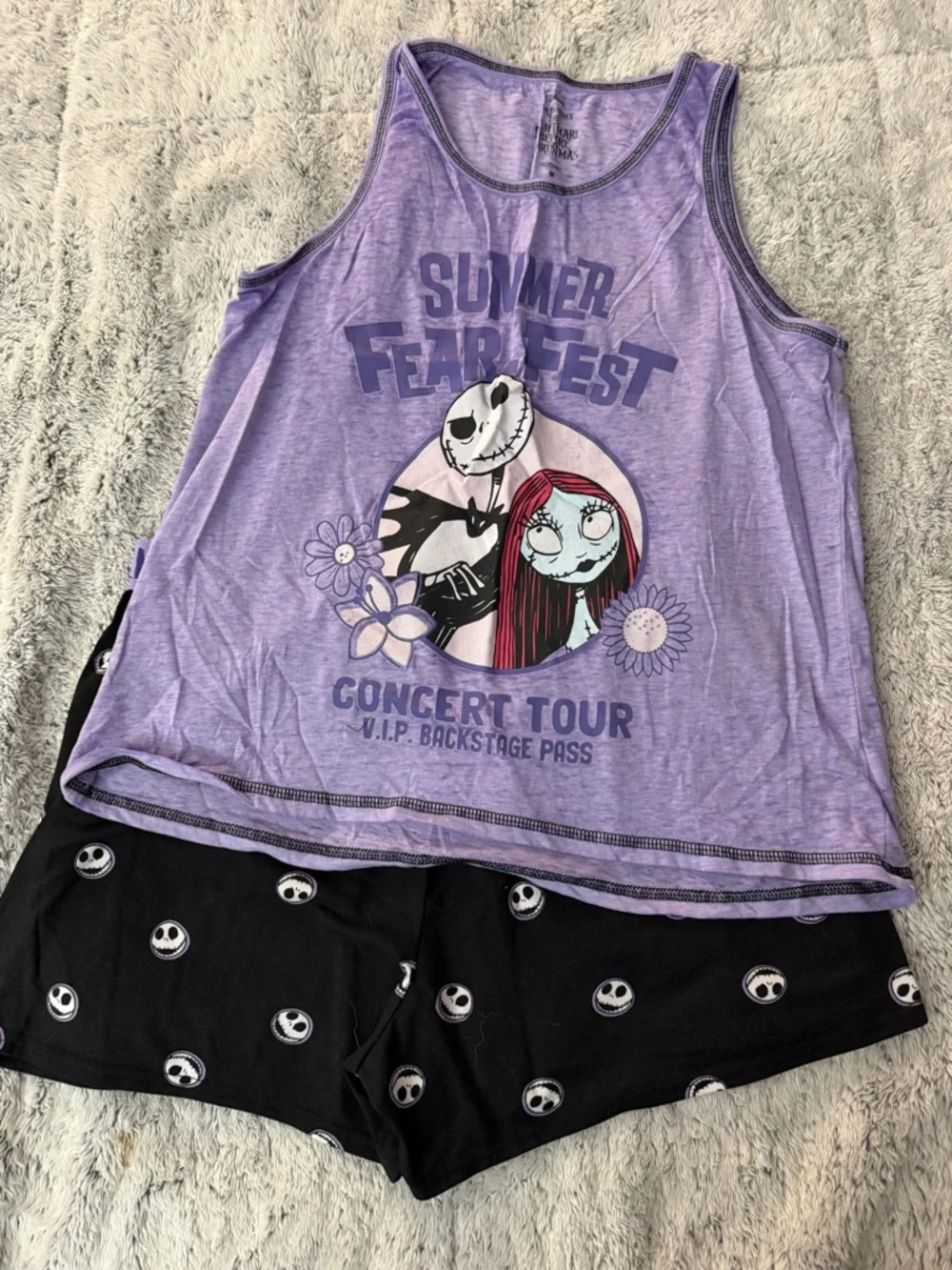 The Nightmare Before Christmas Purple Tank & Black Shorts Sleep Set - Picture 7 of 7